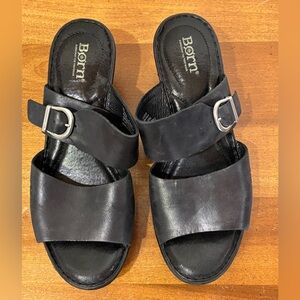 Women's Black Leather Sandals